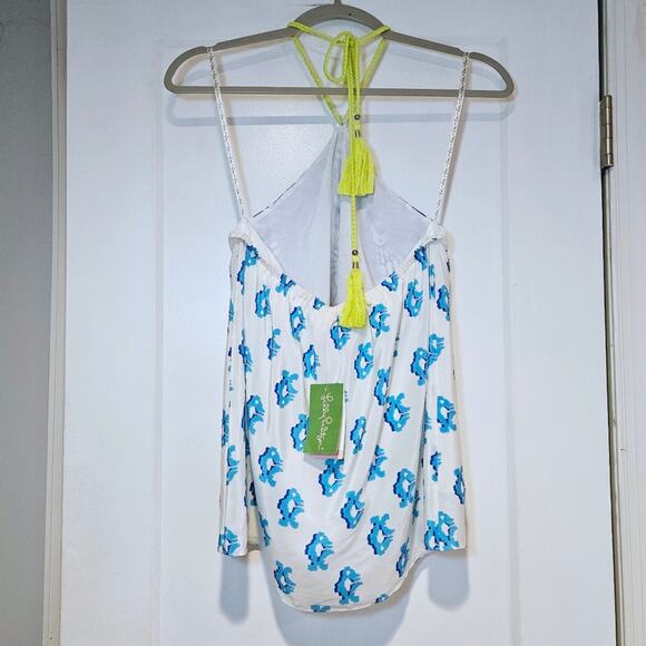 Lilly Pulitzer Selin To The Sea Silk Halter Top - Picture 3 of 7